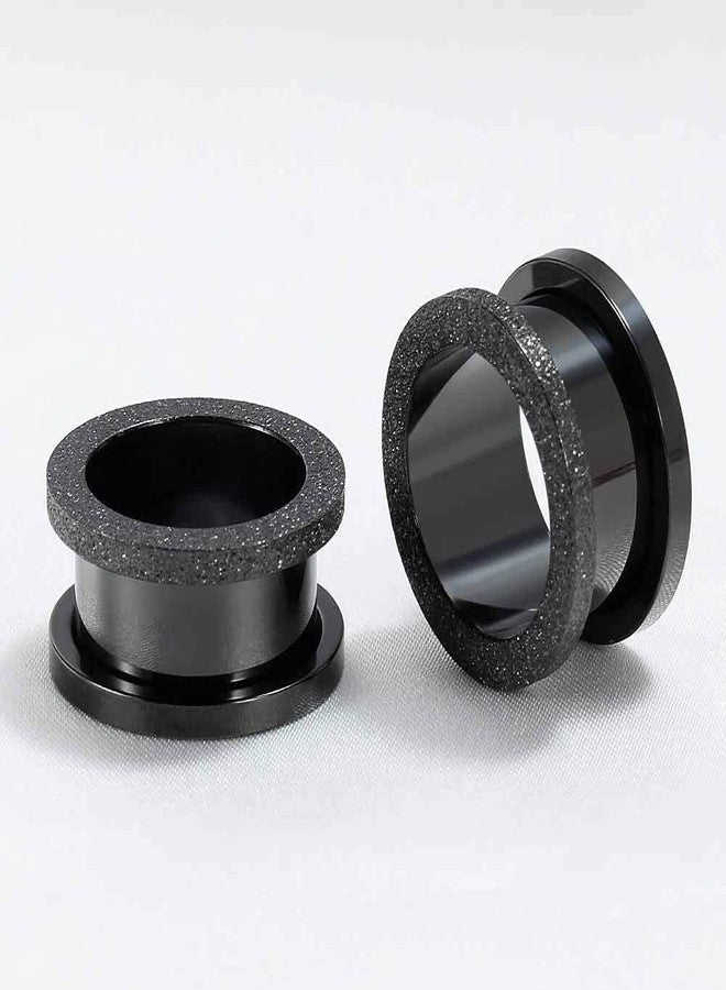 TBOSEN 8 PCS Black Fashion Ear Tunnels Plugs Gauges Stainless Steel Expander Stretcher Piercings - Image 4